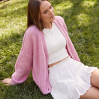 BLUSH. BUTTON KNIT CARDIGAN