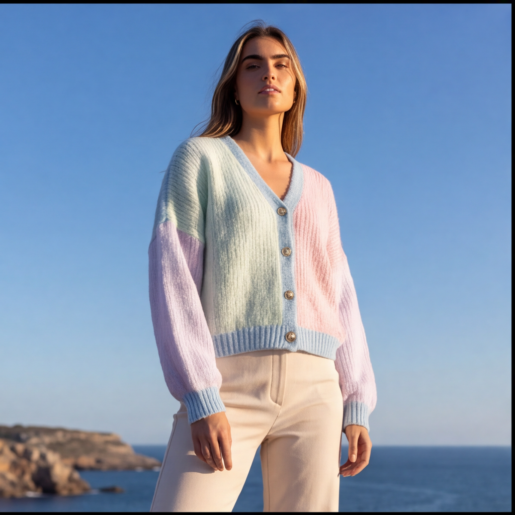 Soft Colorblock Cardigan
