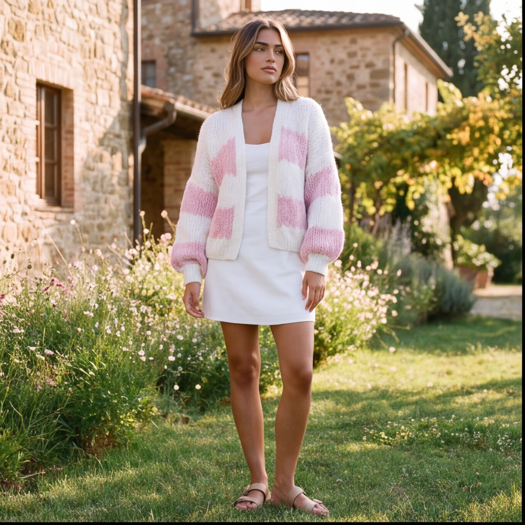Blush Stripe Knit Cardigan