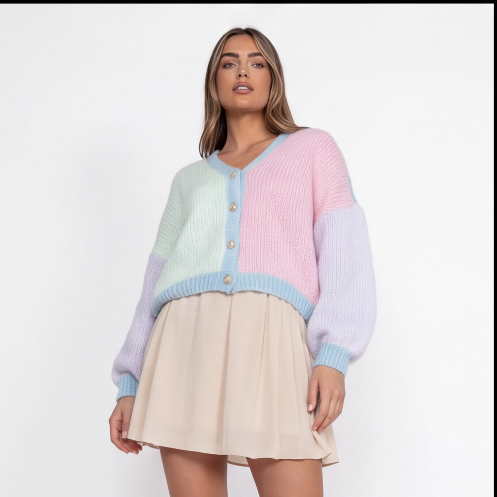 Soft Colorblock Cardigan